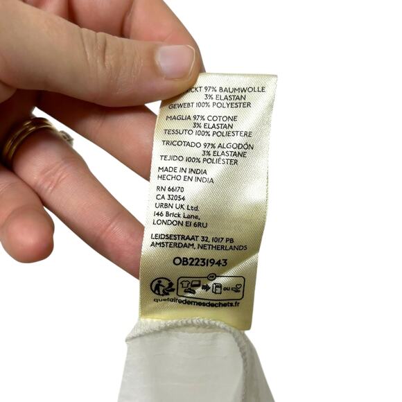 Free People Twice As Nice Maxi Top NWT Women's Sz L Ivory Boho Festival Grunge - Picture 9 of 9